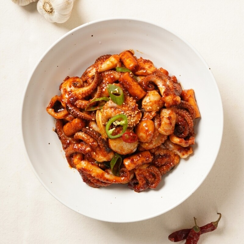 우주푸드빌몰 ,교동낙지 450gx2팩 캠핑요리 간편식 밀키트 간편조리 저녁 메뉴 덮밥  낙지볶음